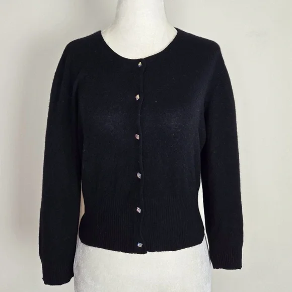 VINTAGE Cashmere Cropped Cardigan - Picture 2 of 5